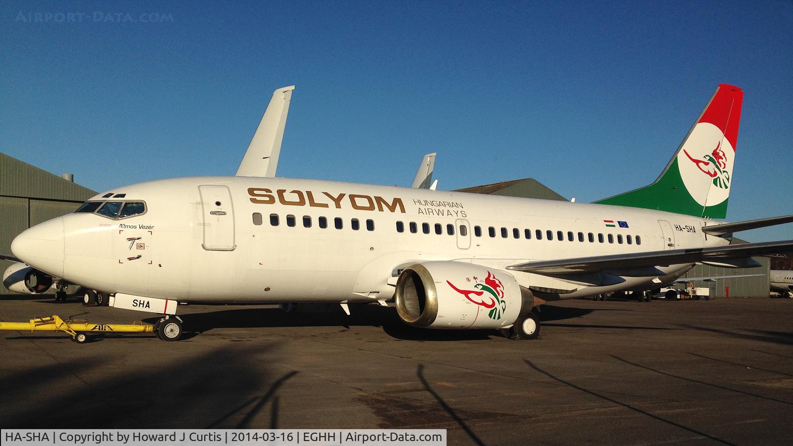 HA-SHA, 1992 Boeing 737-505 C/N 24648, Solyom colours, stored here.