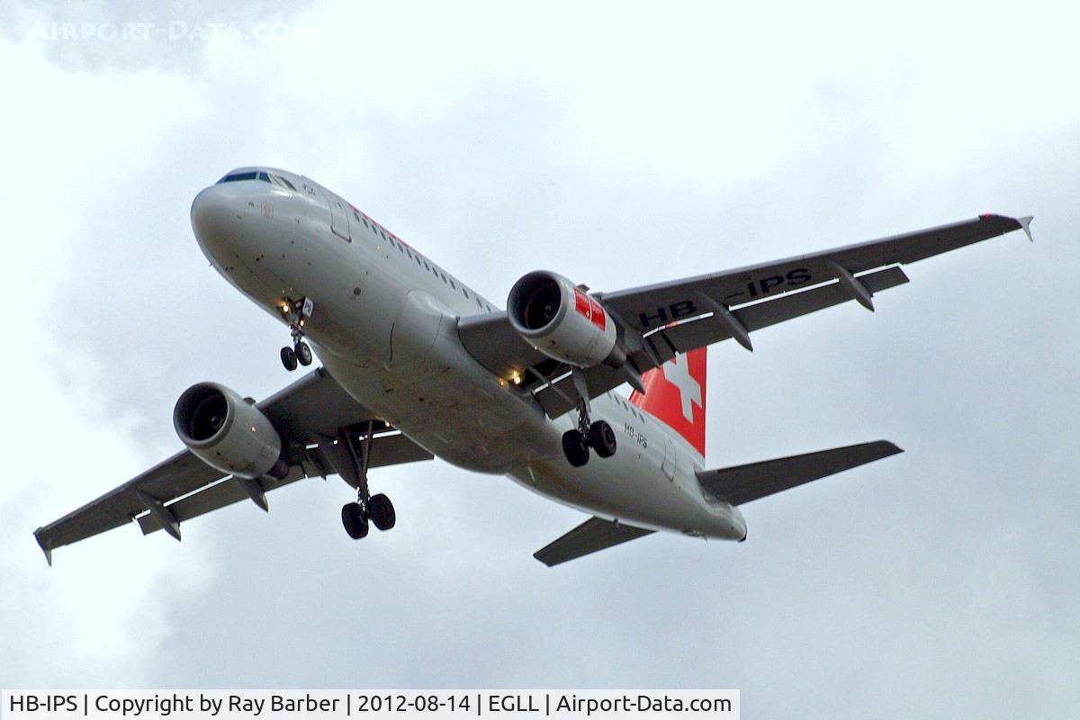 HB-IPS, 1997 Airbus A319-112 C/N 734, Airbus A319-112 [0734] (Swiss International Air Lines) Home~G 14/08/2012. On approach 27R.