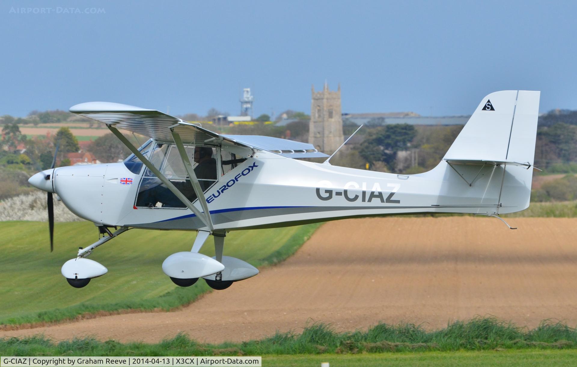 G-CIAZ, 2013 Aeropro Eurofox 912(1) C/N BMAA/HB/631, Just taken off.