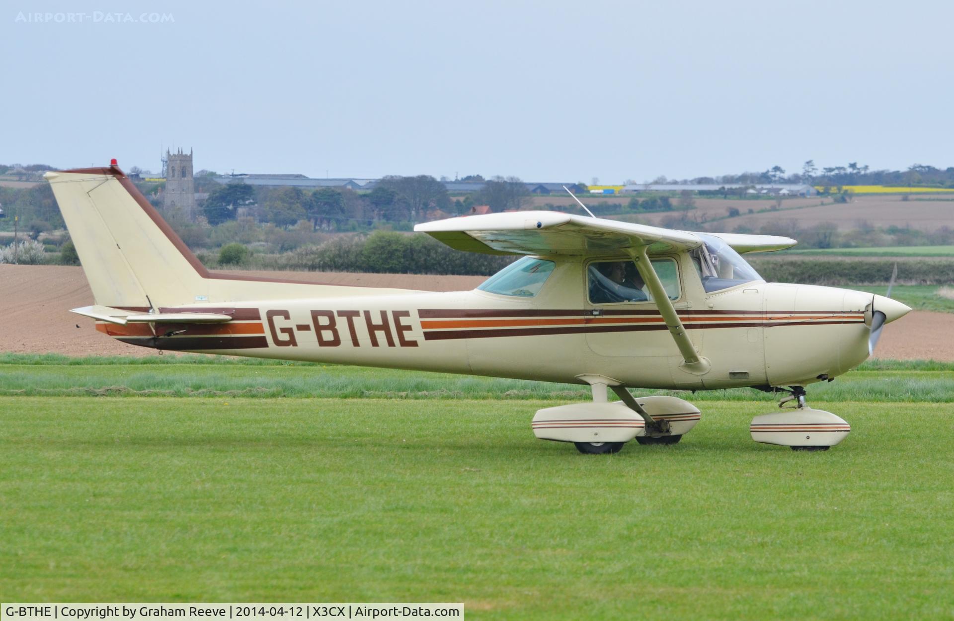 G-BTHE, 1974 Cessna 150L C/N 150-75340, Just landed.