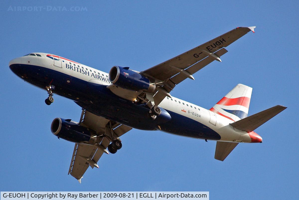 G-EUOH, 2001 Airbus A319-131 C/N 1604, Airbus A319-131 [1604] (British Airways) Home~G 21/08/2009. On approach 27R.