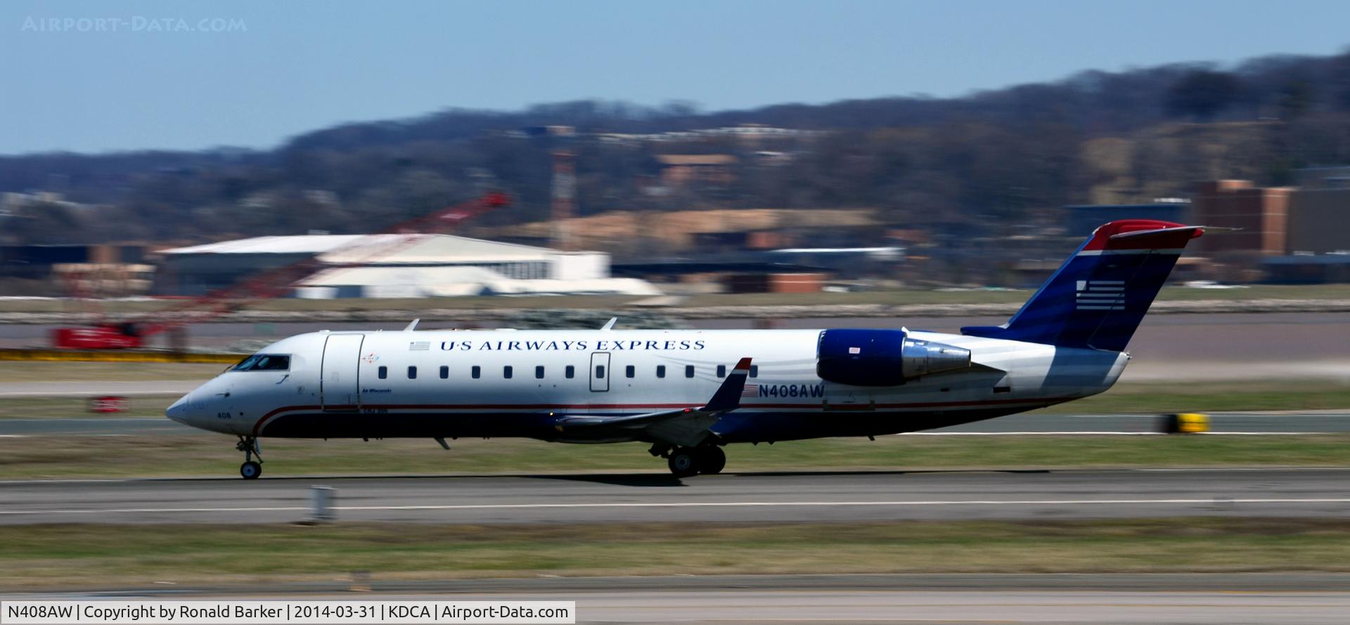N408AW, 2001 Bombardier CRJ-200LR (CL-600-2B19) C/N 7568, Takeoff National