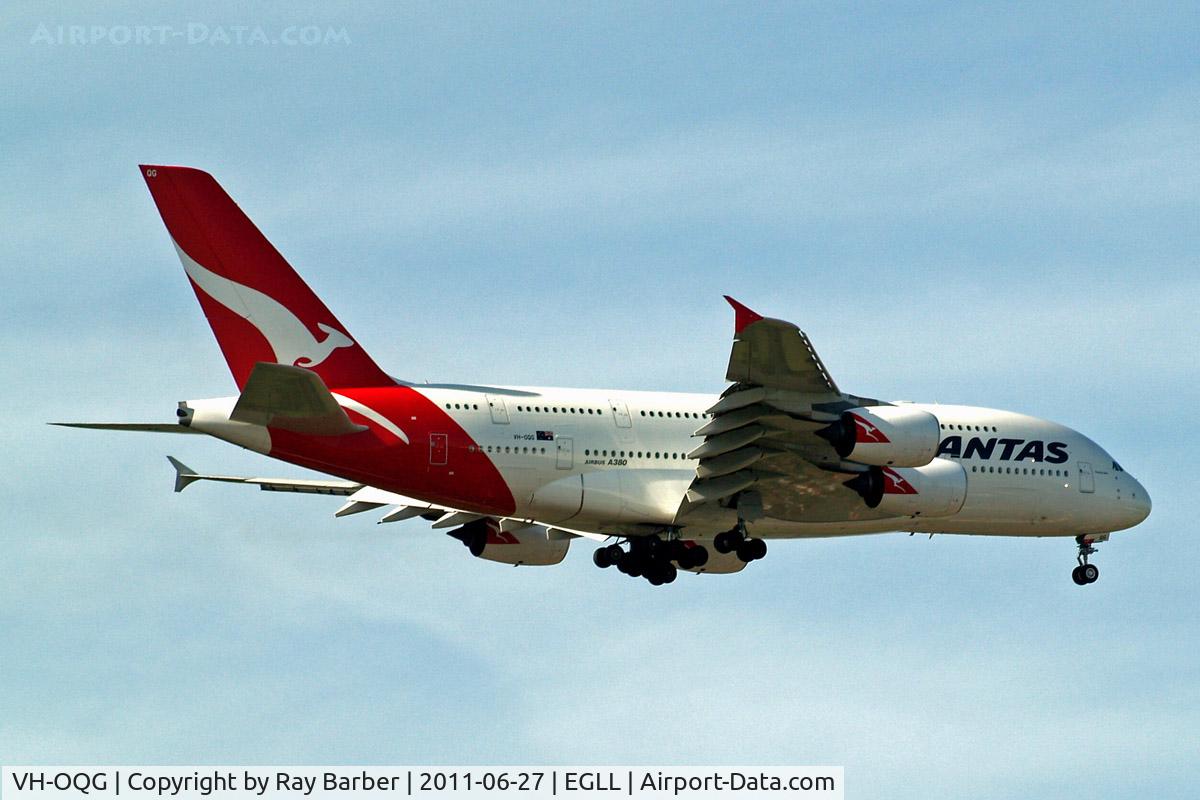 VH-OQG, 2009 Airbus A380-842 C/N 047, Airbus A380-841 [047] (QANTAS) Home~G 27/06/2011. On approach 27L