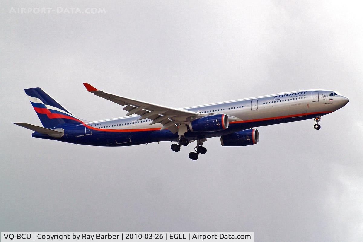 VQ-BCU, 2009 Airbus A330-343X C/N 1065, Airbus A330-343X [1065] (Aeroflot Russian Airlines) Home~G 26/03/2010. On approach 27L.