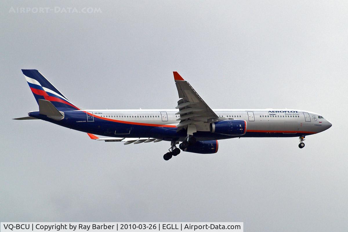 VQ-BCU, 2009 Airbus A330-343X C/N 1065, Airbus A330-343X [1065] (Aeroflot Russian Airlines) Home~G 26/03/2010. On approach 27L.