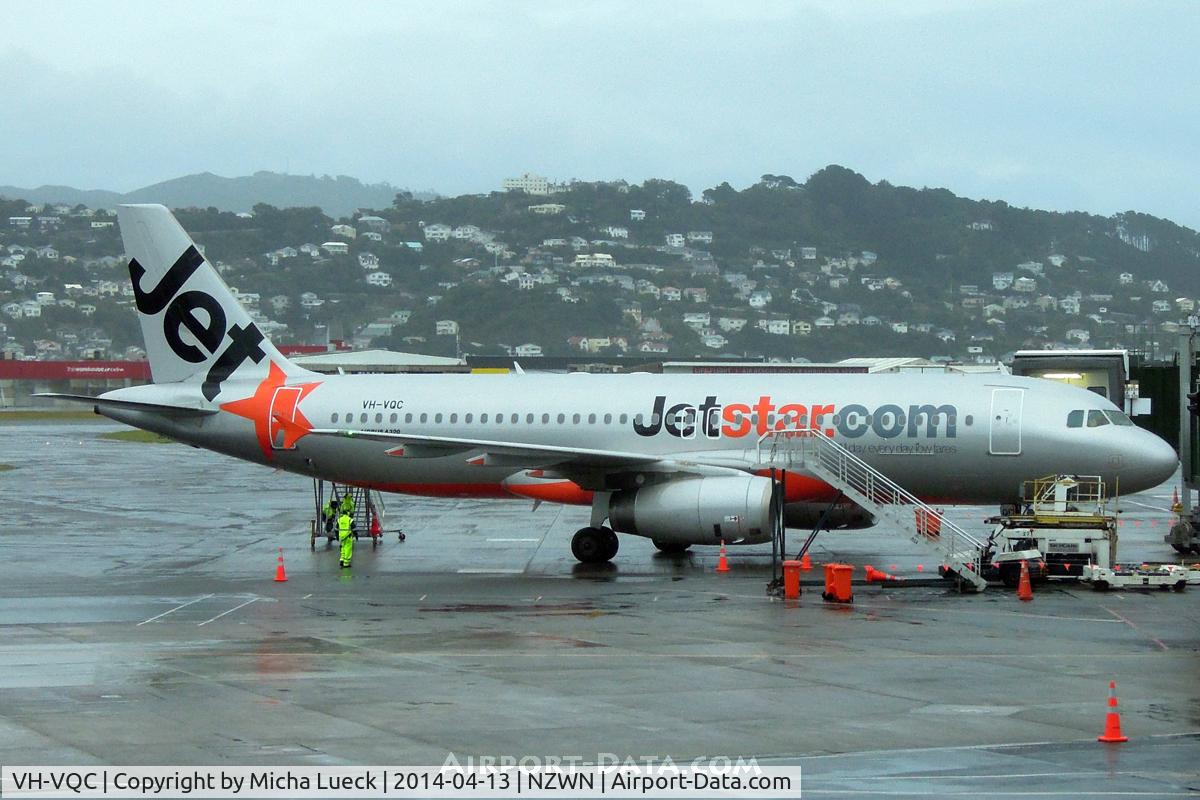 VH-VQC, 2008 Airbus A320-232 C/N 3668, At Wellington