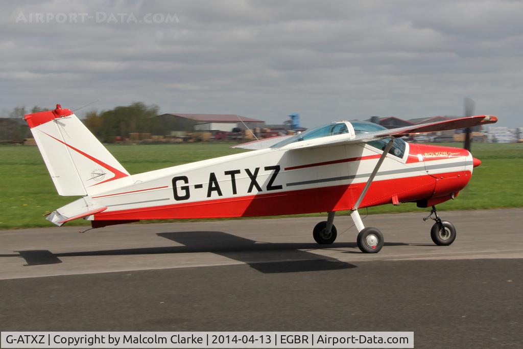 G-ATXZ, 1966 Bolkow Bo-208C Junior C/N 624, Bolkow BO-208C Junior at The Real Aeroplane Club's Early Bird Fly-In, Breighton Airfield, April 2014.