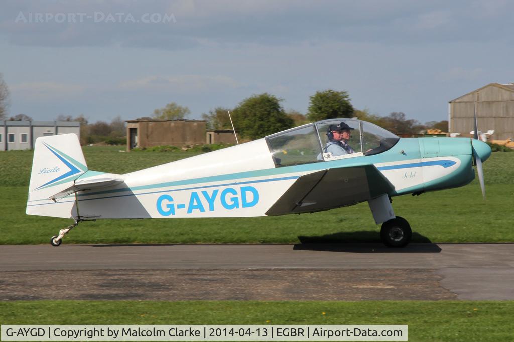 G-AYGD, 1963 CEA Jodel DR1050 Sicile C/N 515, CEA Jodel DR1050 Sicile at The Real Aeroplane Club's Early Bird Fly-In, Breighton Airfield, April 2014.
