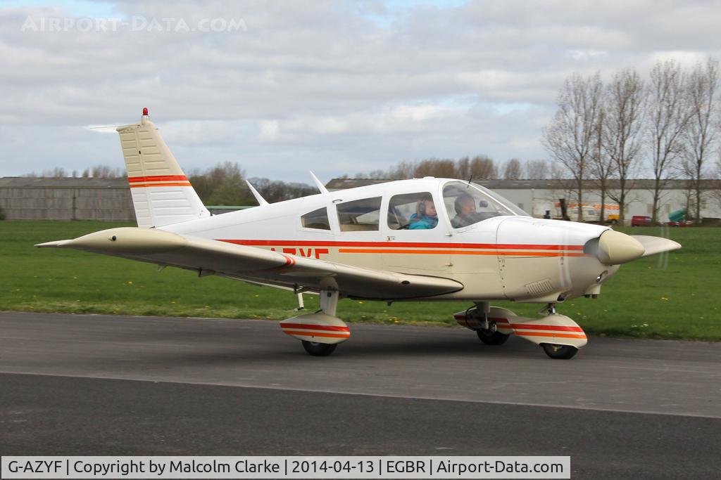 G-AZYF, 1968 Piper PA-28-180 Cherokee C/N 28-5227, Piper PA-28-180 Cherokee at The Real Aeroplane Club's Early Bird Fly-In, Breighton Airfield, April 2014.