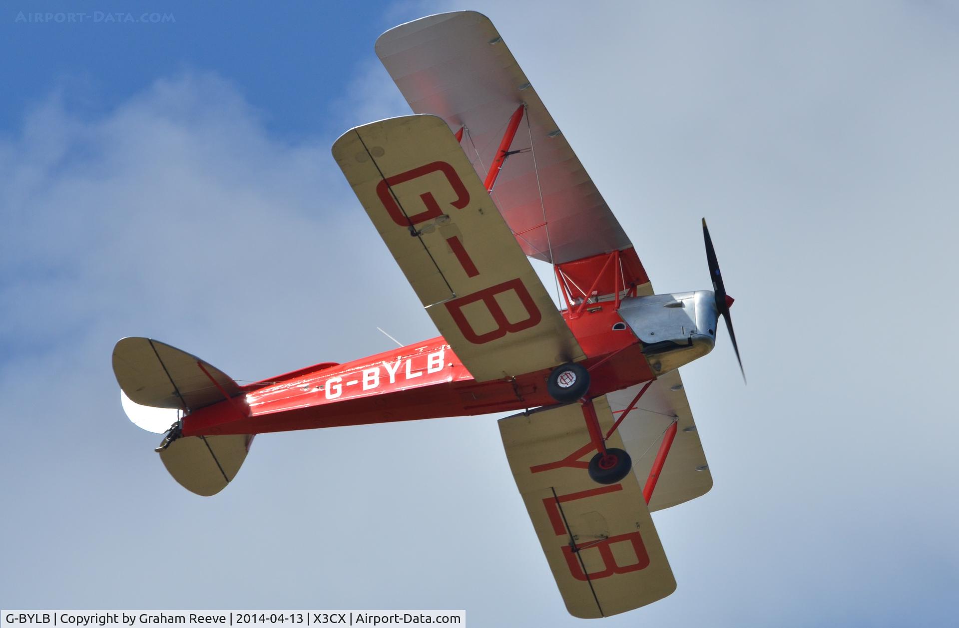 G-BYLB, 1940 De Havilland DH-82A Tiger Moth II C/N 83286, Over head at Northrepps.