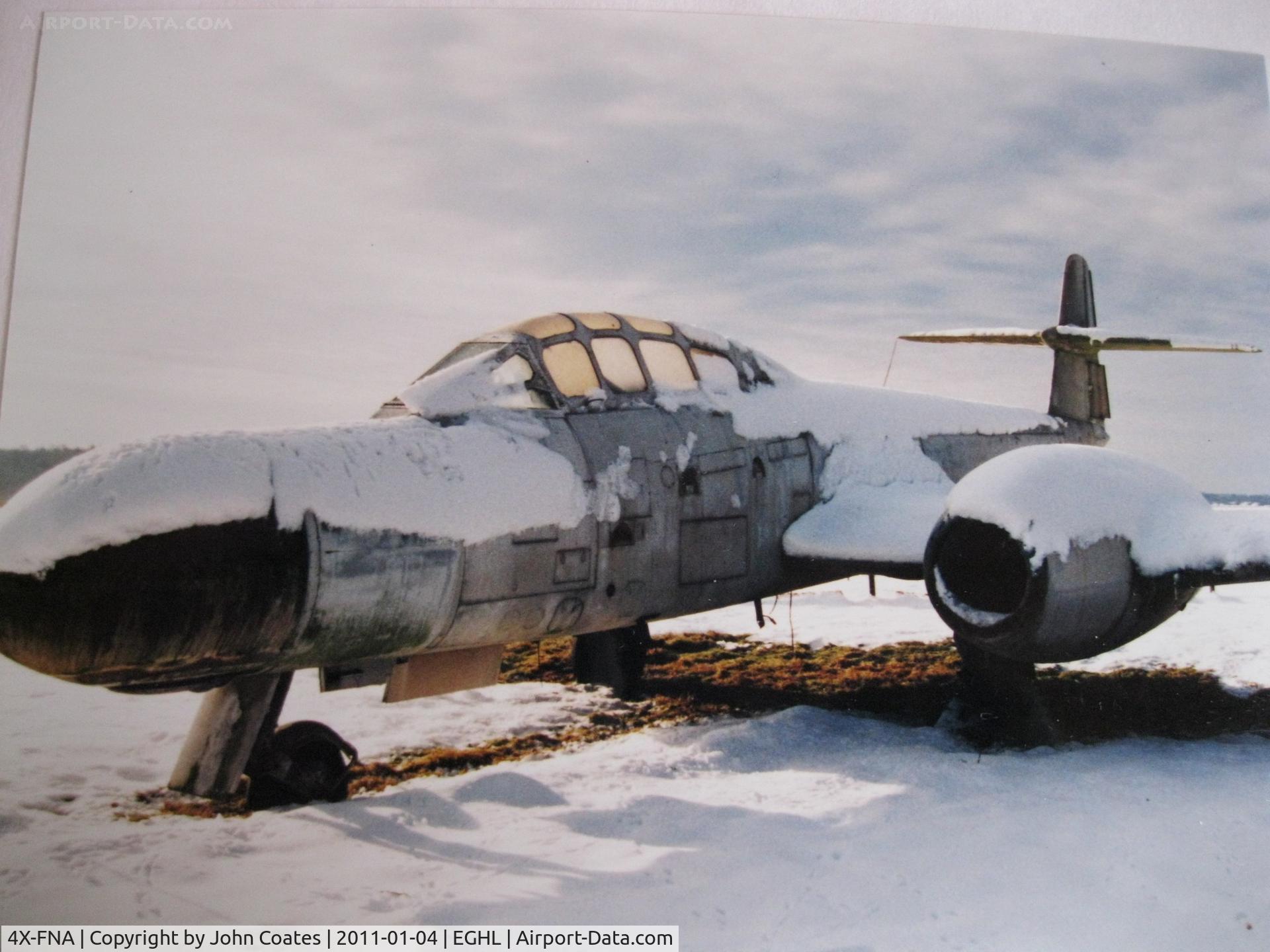4X-FNA, 1953 Gloster Meteor NF.13 C/N 5616, Snowy SWWAPS at Lasham