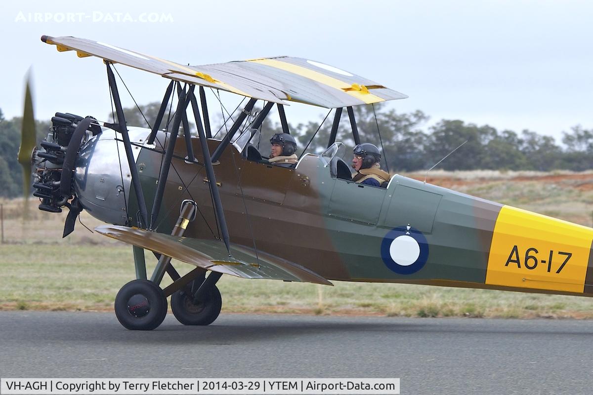 VH-AGH, 1937 Avro 643 Cadet II C/N R3/LT/3135, At Temora Airport during the 40th Anniversary Fly-In of the Australian Antique Aircraft Association