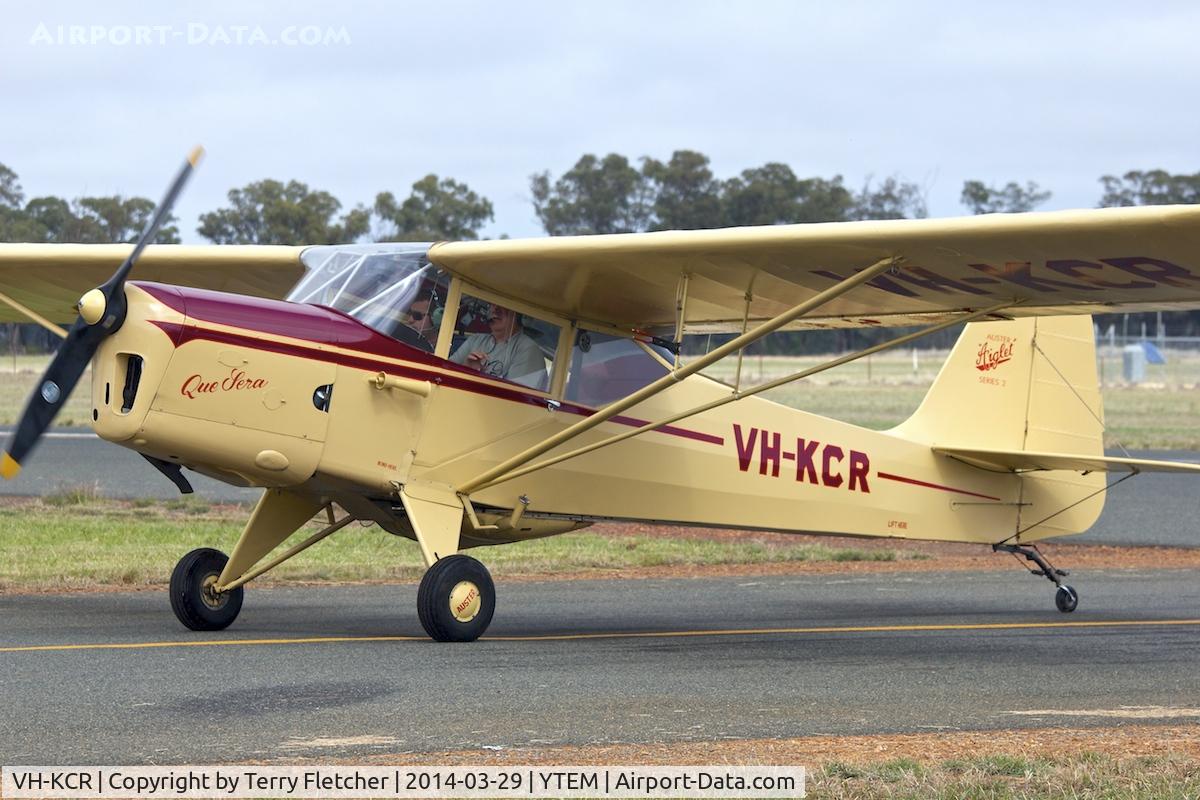 VH-KCR, 1956 Auster J-1N Alpha C/N 3362, At Temora Airport during the 40th Anniversary Fly-In of the Australian Antique Aircraft Association