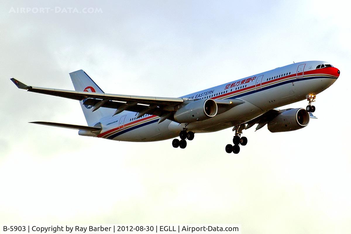 B-5903, 2012 Airbus A330-243 C/N 1331, Airbus A330-243 [1331] (China Eastern Airlines) Home~G 30/08/2012. On approach 27L.