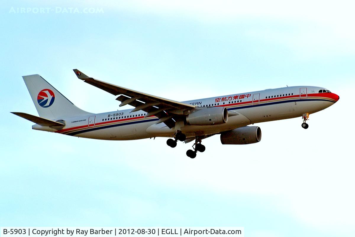 B-5903, 2012 Airbus A330-243 C/N 1331, Airbus A330-243 [1331] (China Eastern Airlines) Home~G 30/08/2012. On approach 27L.