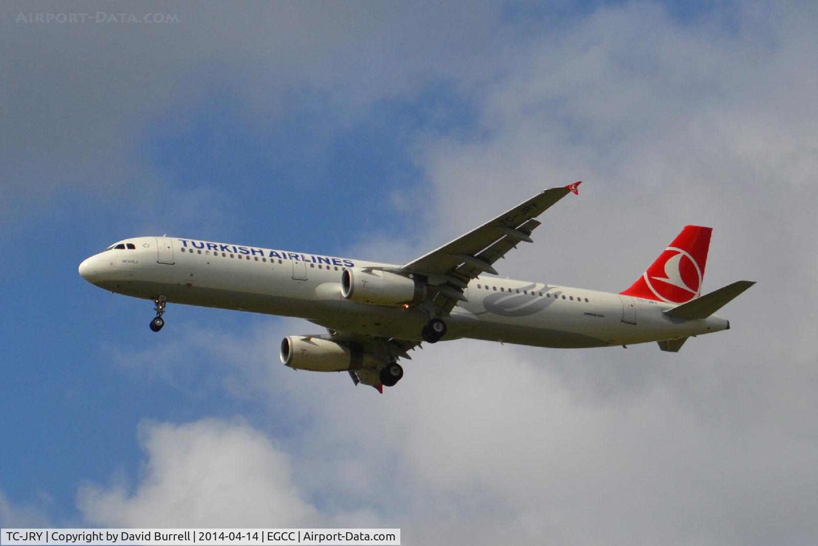 TC-JRY, 2012 Airbus A321-231 C/N 5083, Turkish Airlines Airbus TC-JRY on approach to Manchester Airport.