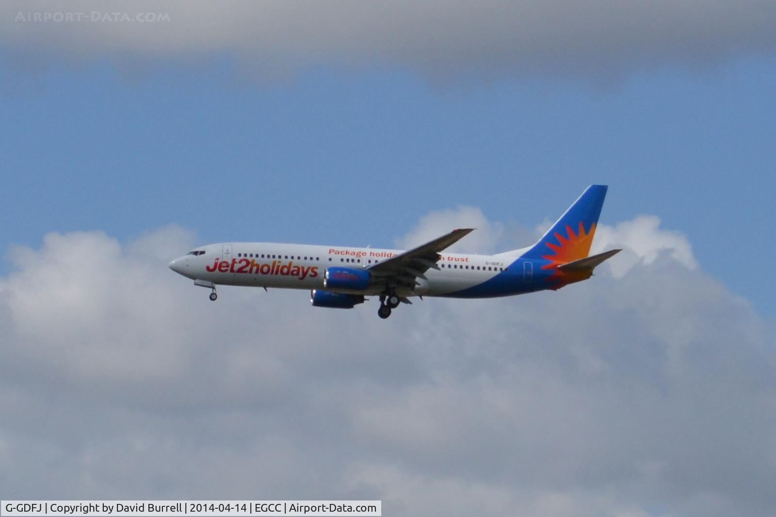 G-GDFJ, 2000 Boeing 737-804 C/N 28229, Jet2.com Boeing 737 G-GDFJ on approach to Manchester Airport.