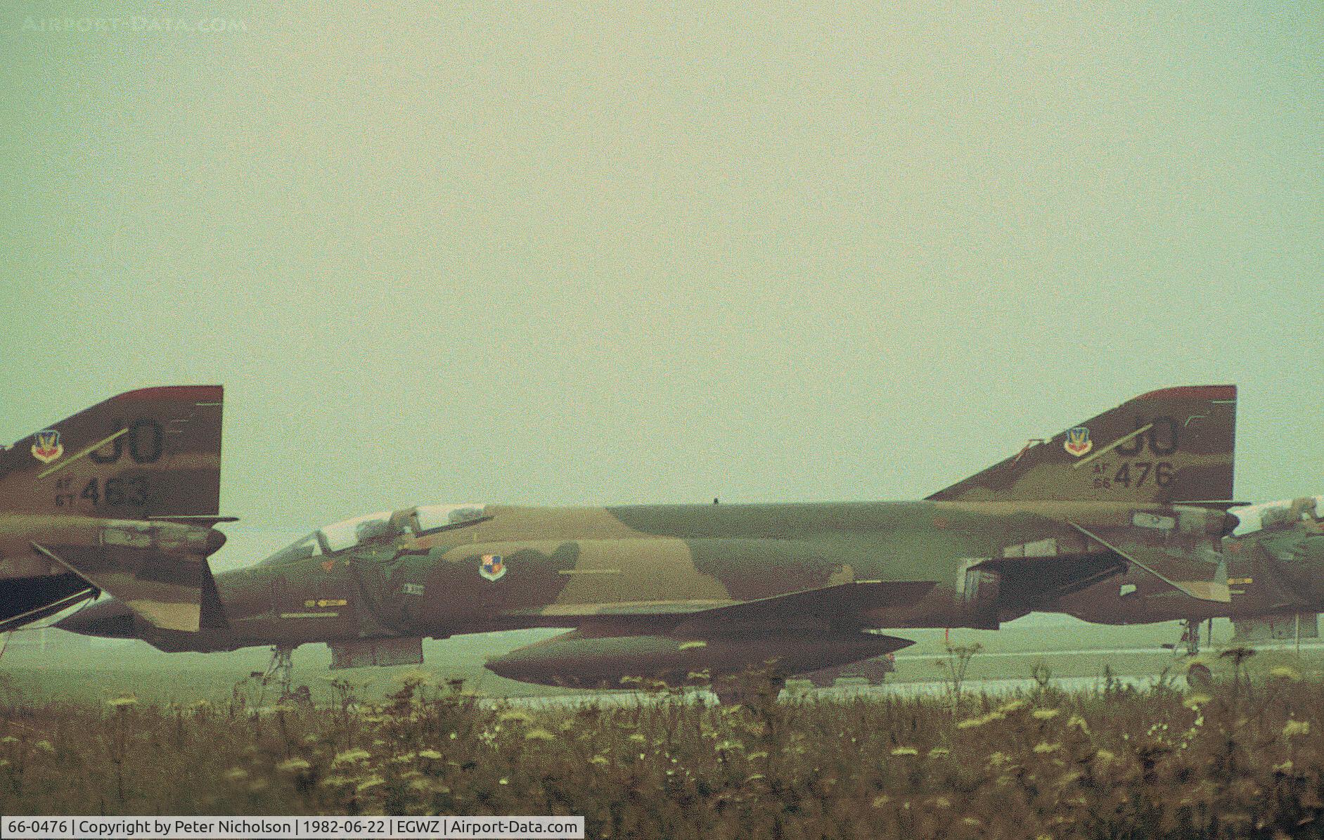 66-0476, 1966 McDonnell RF-4C Phantom II C/N 2690, RF-4C Phantom of 363rd Tactical Reconnaissance Wing staging through RAF Alconbury in the Summer of 1982