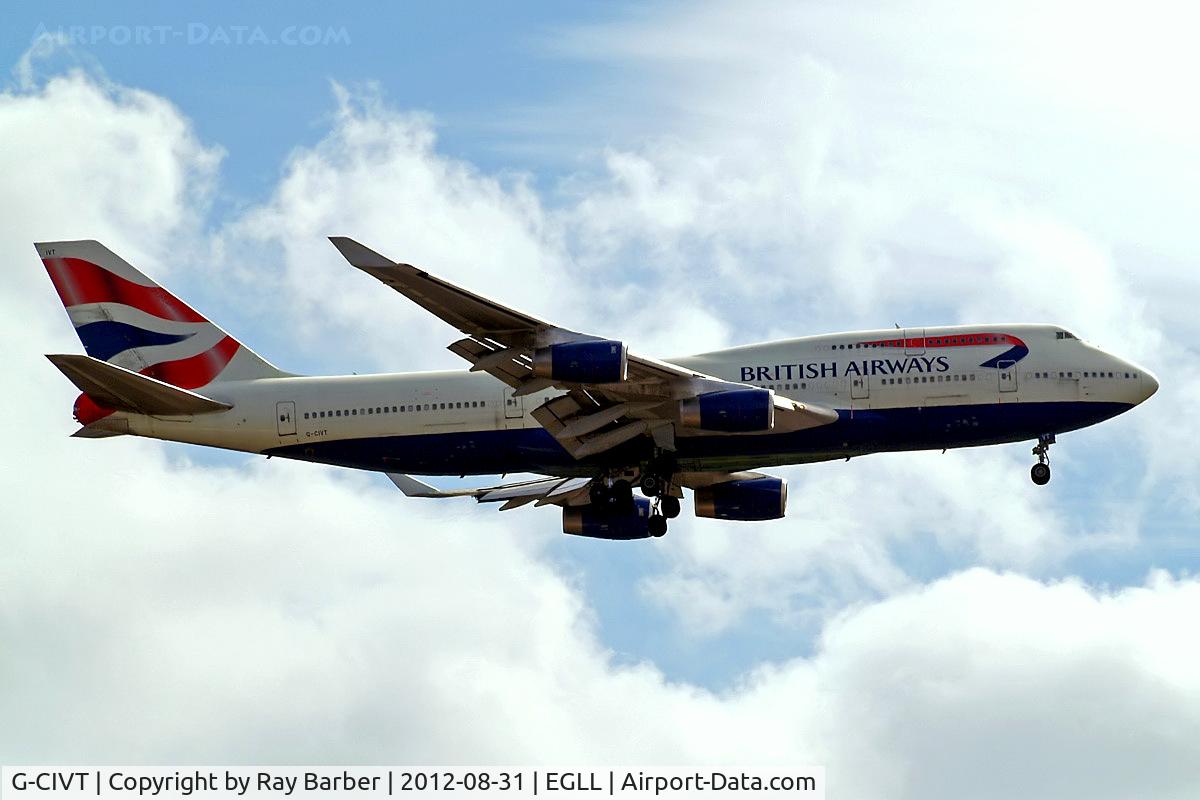 G-CIVT, 1998 Boeing 747-436 C/N 25821, Boeing 747-436 [25821] (British Airways) Home~G 31/08/2012. On approach 27L.