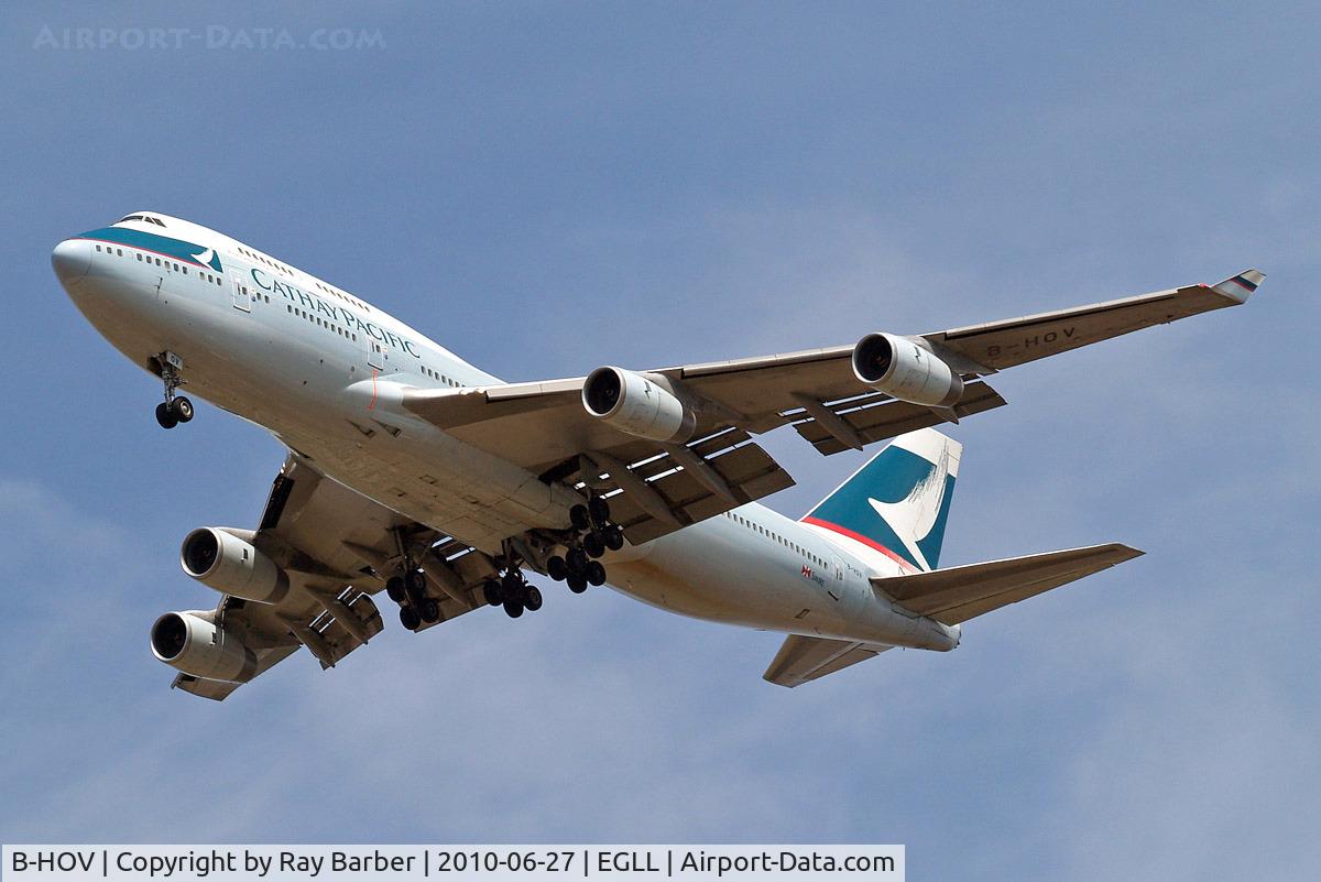 B-HOV, 1991 Boeing 747-467 C/N 25082, B-HOV   Boeing 747-467 [25082] (Cathay Pacific) Home~G 27/06/2010.On approach 27R.