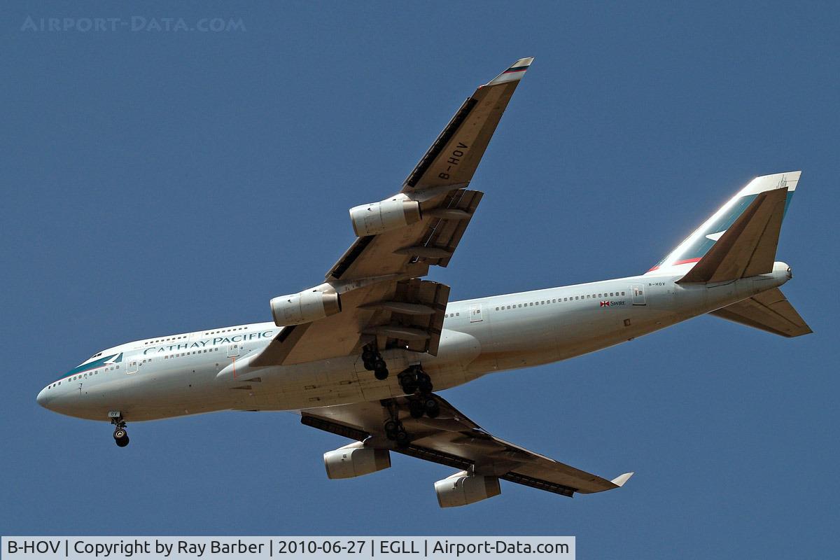 B-HOV, 1991 Boeing 747-467 C/N 25082, B-HOV   Boeing 747-467 [25082] (Cathay Pacific) Home~G 27/06/2010.On approach 27R.