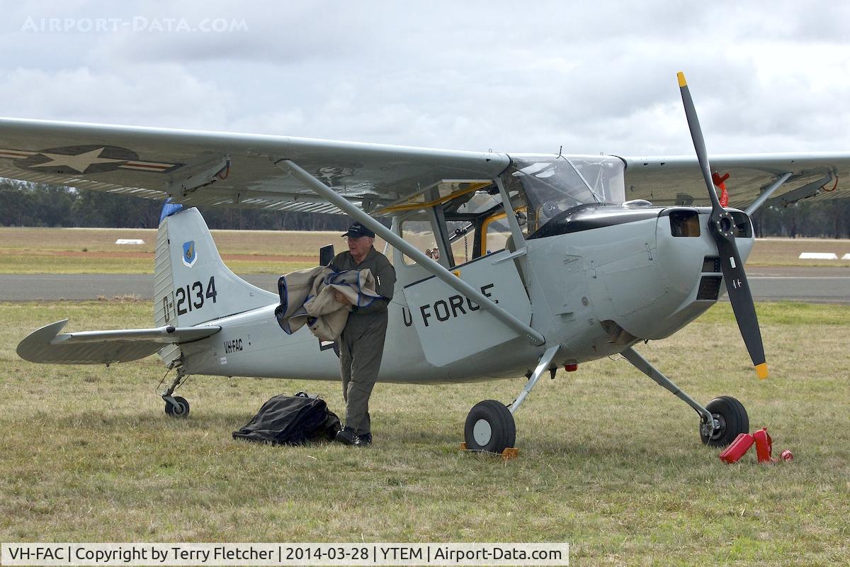 VH-FAC, 1952 Cessna O-1G Bird Dog C/N 22448, 1952 built Cessna O-1G Bird Dog, c/n: 22448 at Temora-ex USAF 51-12134