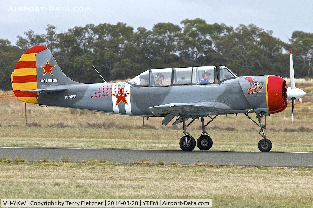 VH-YKW, 2000 Yakovlev Yak-52W C/N 0012206, At Temora Airport during the 40th Anniversary Fly-In of the Australian Antique Aircraft Association