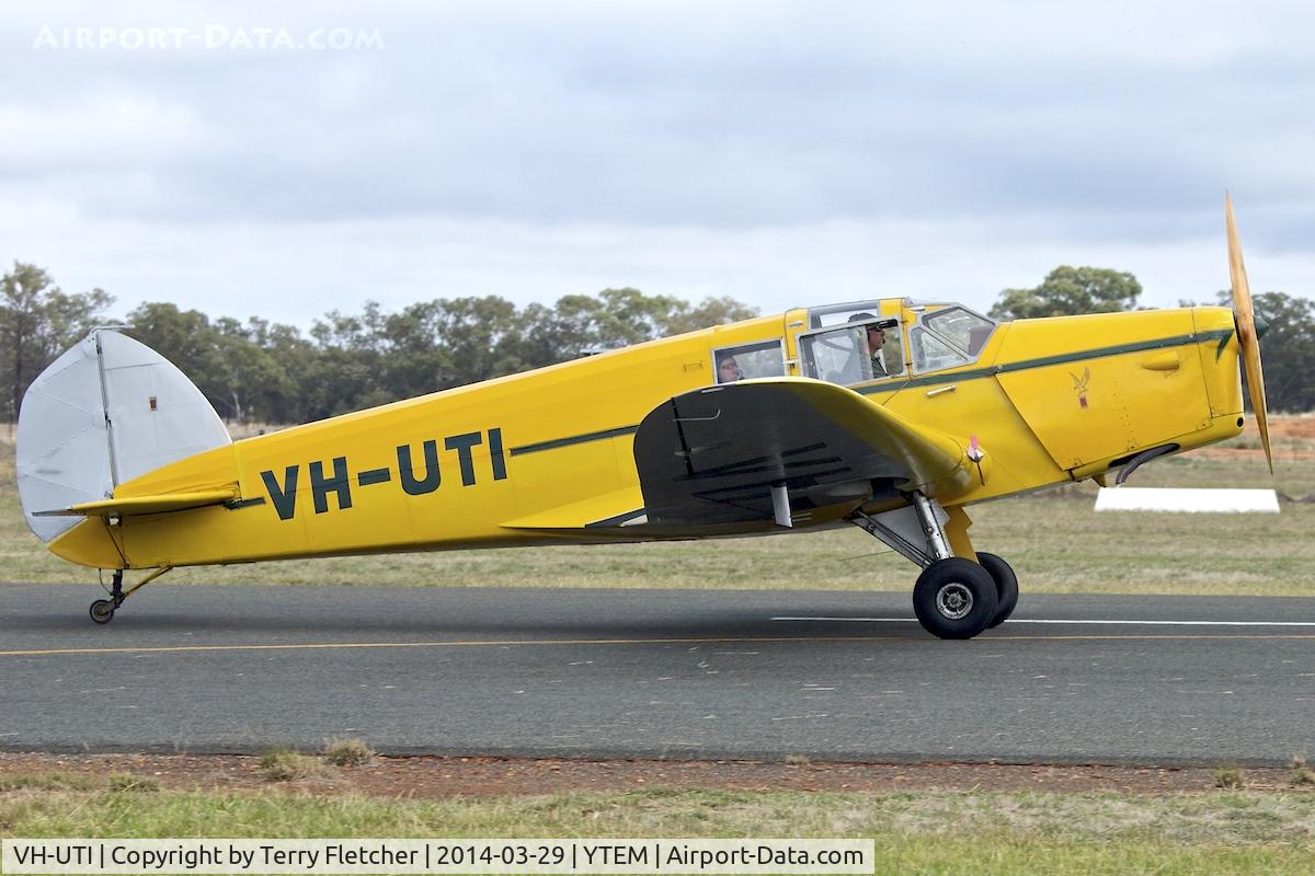 VH-UTI, 1934 Klemm BK1 C/N 109, At Temora Airport during the 40th Anniversary Fly-In of the Australian Antique Aircraft Association