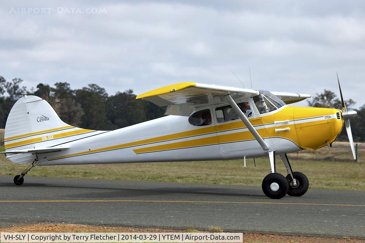 VH-SLY, 1951 Cessna 170A C/N 20145, At Temora Airport during the 40th Anniversary Fly-In of the Australian Antique Aircraft Association