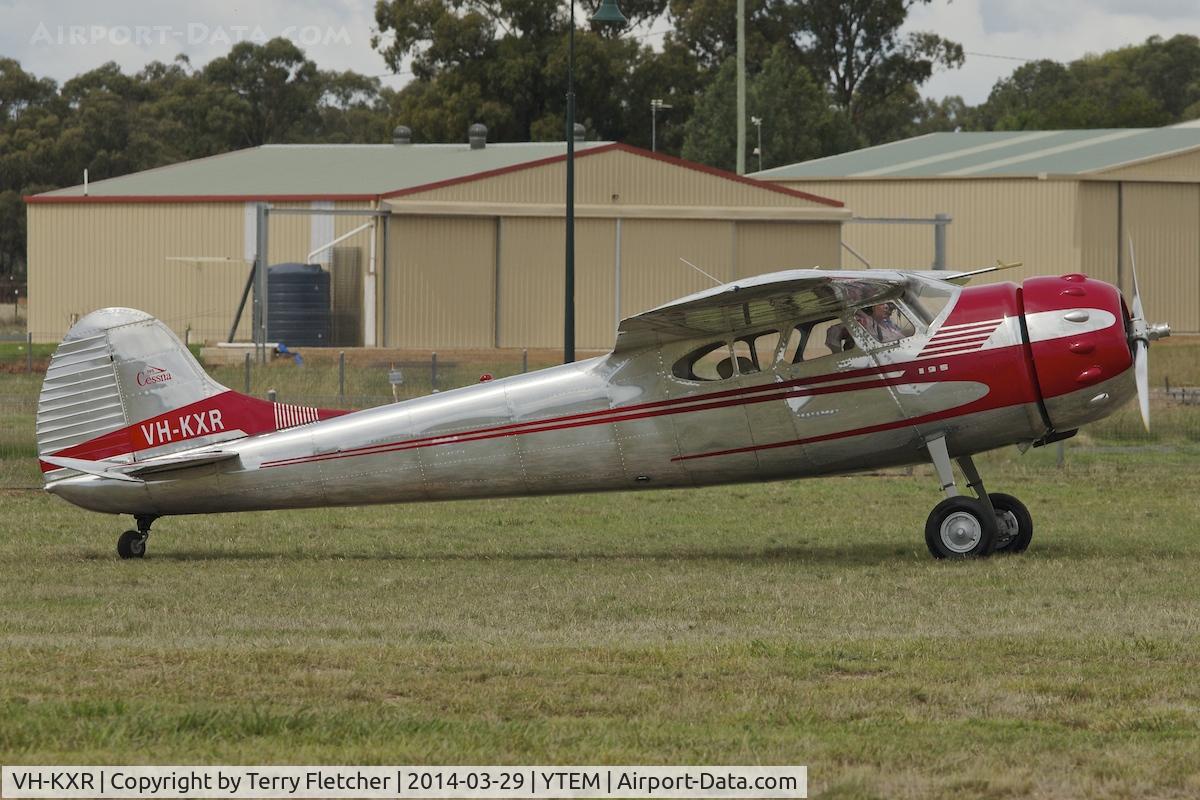 VH-KXR, 1952 Cessna 195 C/N 7872, At Temora Airport during the 40th Anniversary Fly-In of the Australian Antique Aircraft Association  - ex N195BL