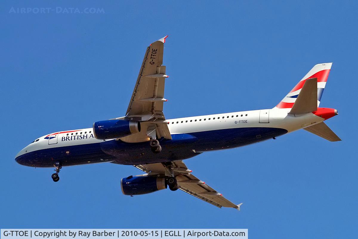 G-TTOE, 2002 Airbus A320-232 C/N 1754, Airbus A320-232 [1754] (British Airways) Home~G 15/05/2010. On approach 27R.