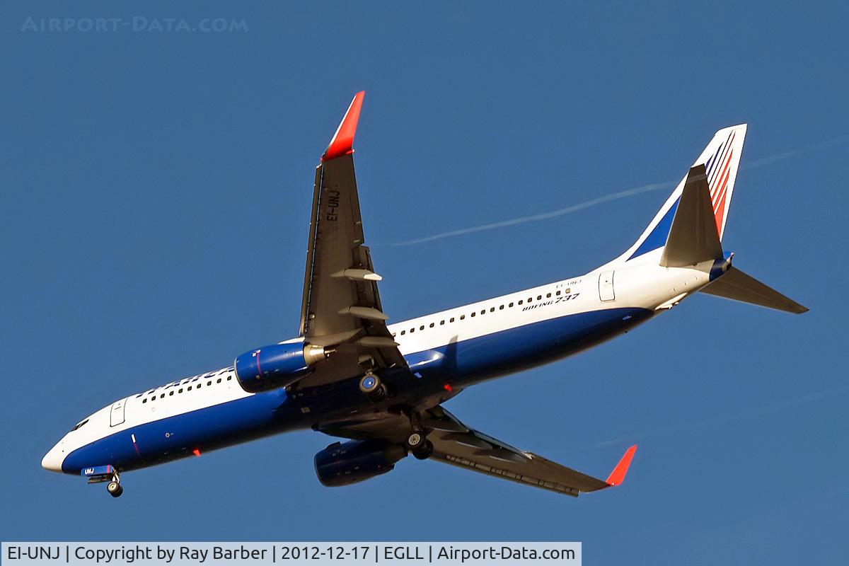 EI-UNJ, 2011 Boeing 737-86J C/N 37761, Boeing 737-86J [36883] (Transaero Airlines) Home~G 17/12/2012. On approach 27R.