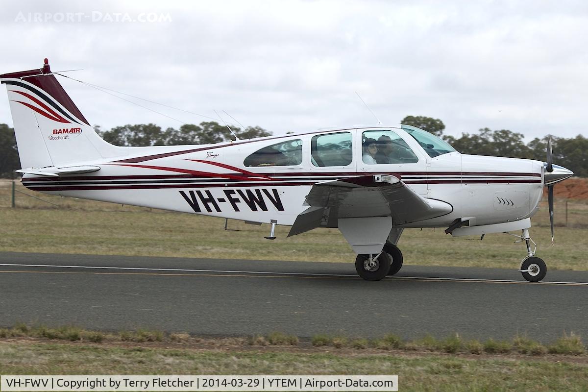 VH-FWV, 1967 Beech E33 Bonanza C/N CD-1141, At Temora Airport during the 40th Anniversary Fly-In of the Australian Antique Aircraft Association