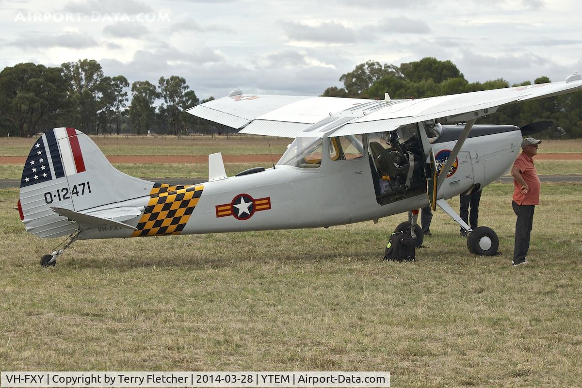 VH-FXY, 1953 Cessna O-1G Bird Dog C/N 22913, At Temora Airport during the 40th Anniversary Fly-In of the Australian Antique Aircraft Association
