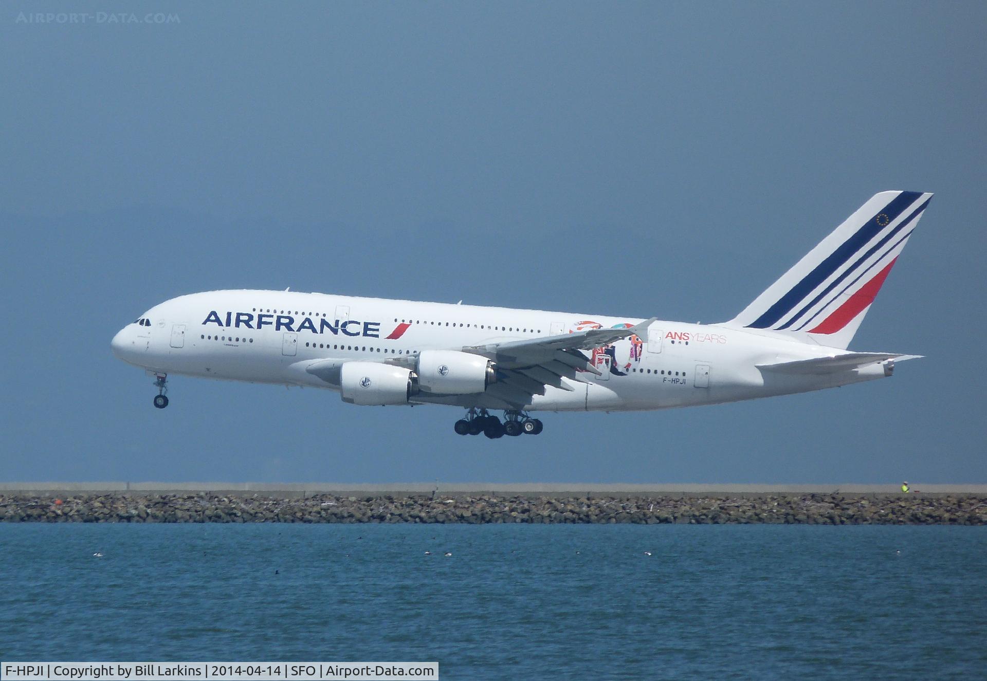 F-HPJI, 2013 Airbus A380-861 C/N 115, Landing at San Francisco.