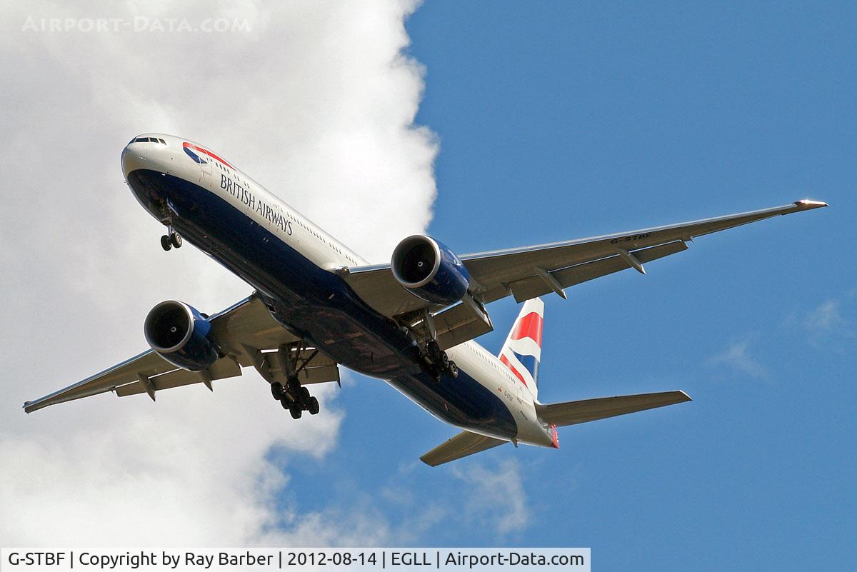 G-STBF, 2012 Boeing 777-336/ER C/N 40543, Boeing 777-336ER [40543] (British Airways) Home~G 14/08/2012. On approach 27R.