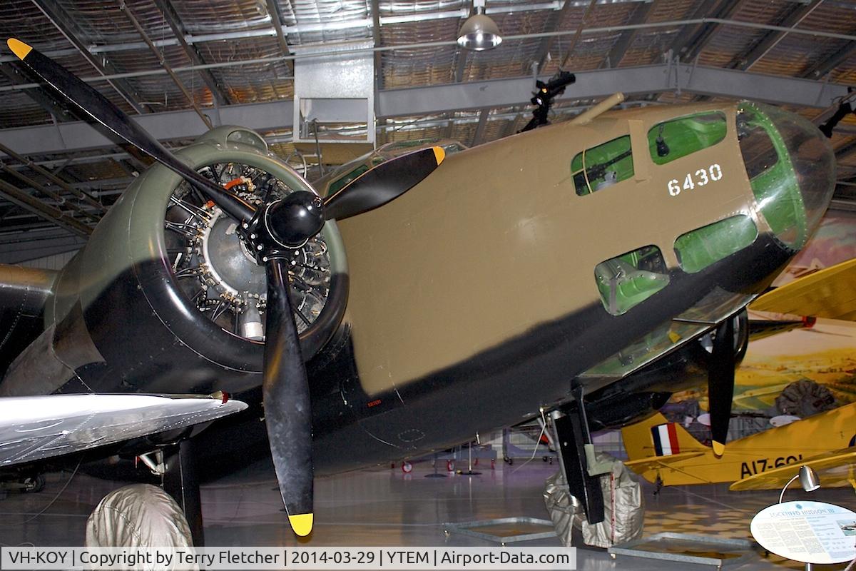 VH-KOY, 1939 Lockheed Hudson IVA C/N 6041, Exhibited at the Temora Aviation Museum in New South Wales , Australia