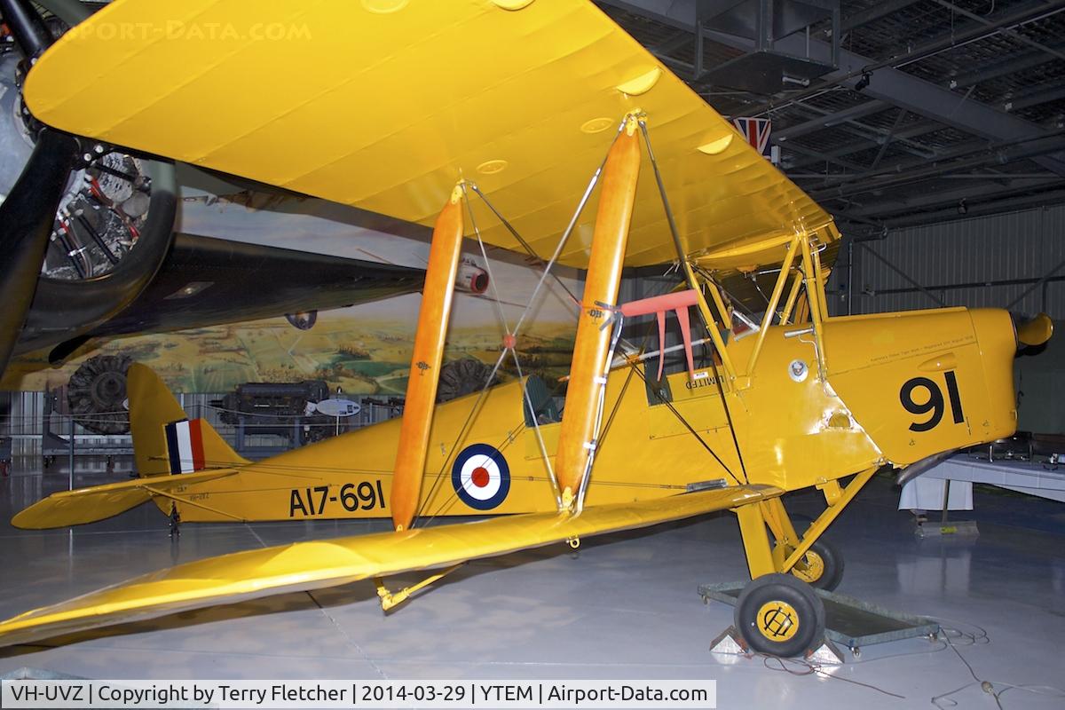 VH-UVZ, 1936 De Havilland DH-82A Tiger Moth II C/N 3508, Exhibited at the Temora Aviation Museum in New South Wales , Australia