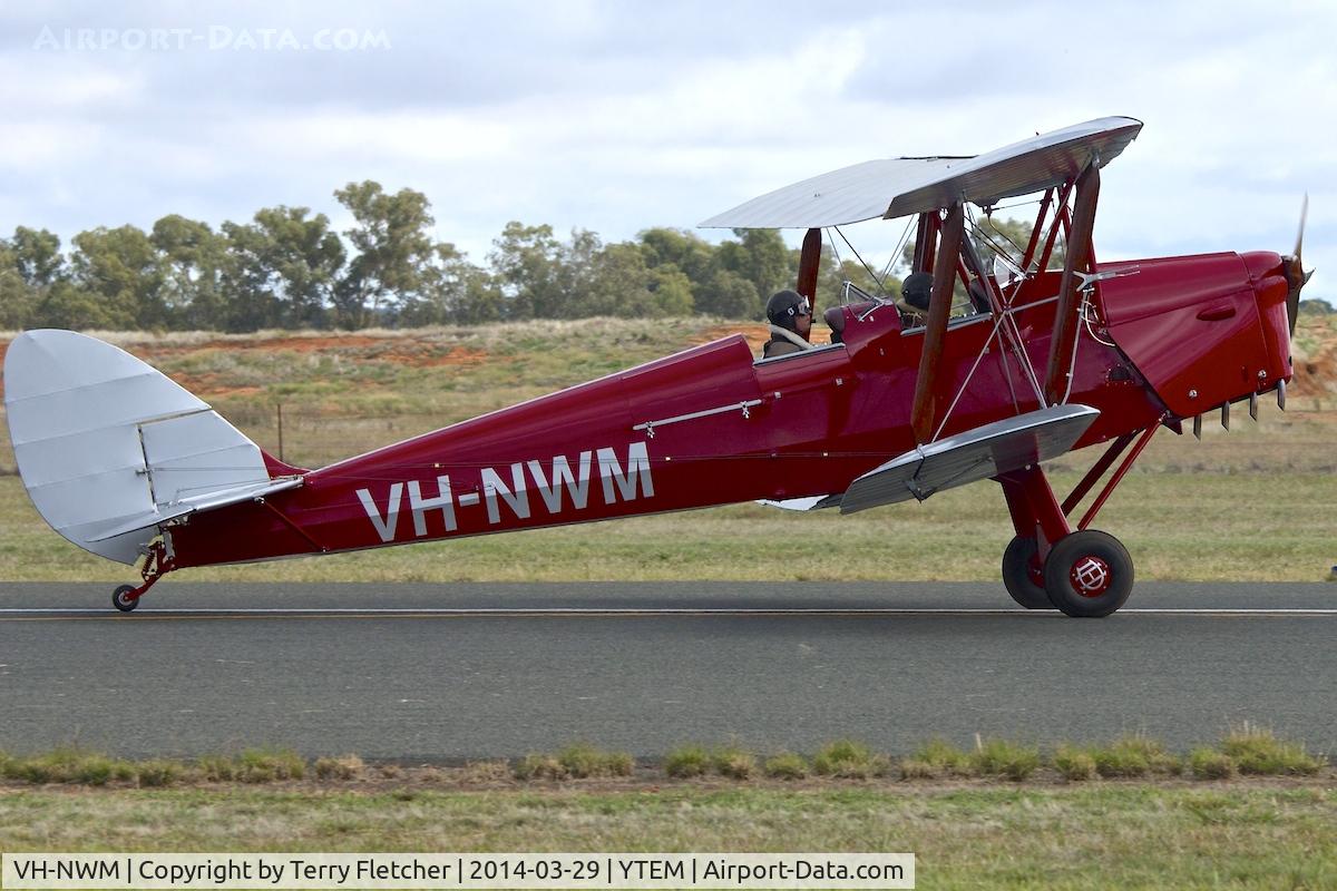 VH-NWM, 1941 De Havilland DH-82A Tiger Moth II C/N DHA228, At Temora Airport during the 40th Anniversary Fly-In of the Australian Antique Aircraft Association