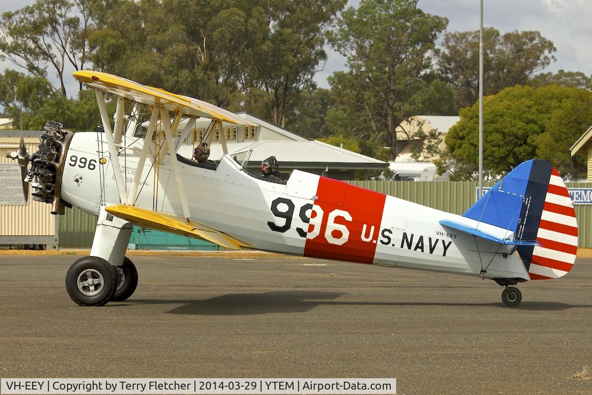 VH-EEY, 1941 Boeing PT-17/L300 Kaydet (A75N1) C/N 75-1560, At Temora Airport during the 40th Anniversary Fly-In of the Australian Antique Aircraft Association