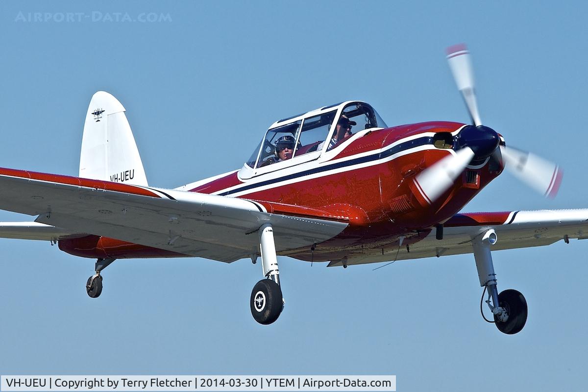 VH-UEU, 1950 De Havilland DHC-1 Chipmunk T.10 C/N C1/0057, At Temora Airport during the 40th Anniversary Fly-In of the Australian Antique Aircraft Association