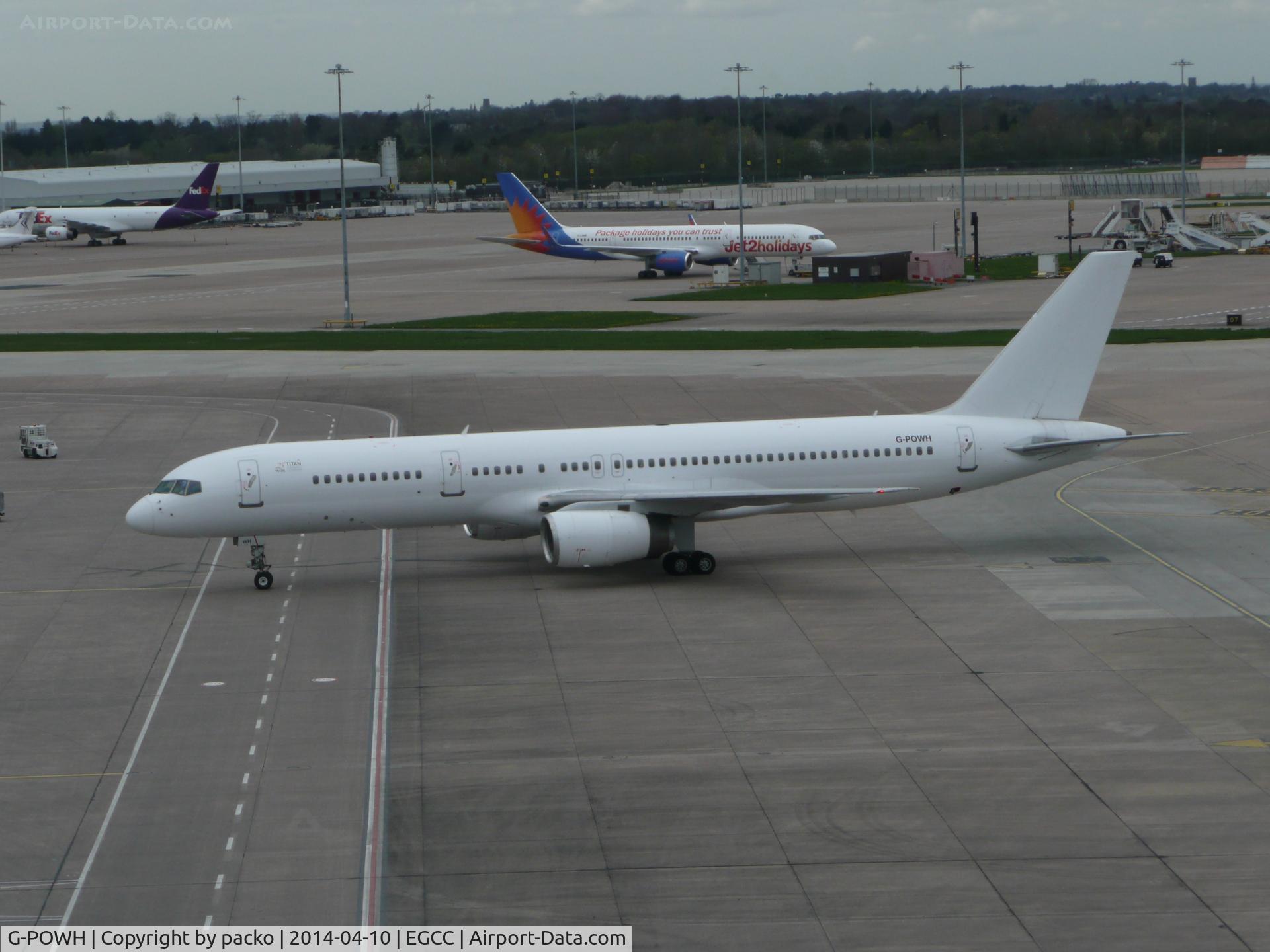 G-POWH, 2000 Boeing 757-256 C/N 29308, taken from the top of the car park 
JET2 B757 FEDEX B757 in the back ground