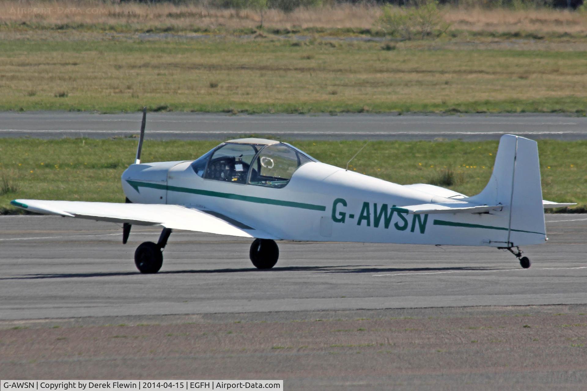G-AWSN, 1968 Rollason Druine D-62B Condor C/N RAE/632, Visiting Condor seen at EGFH.