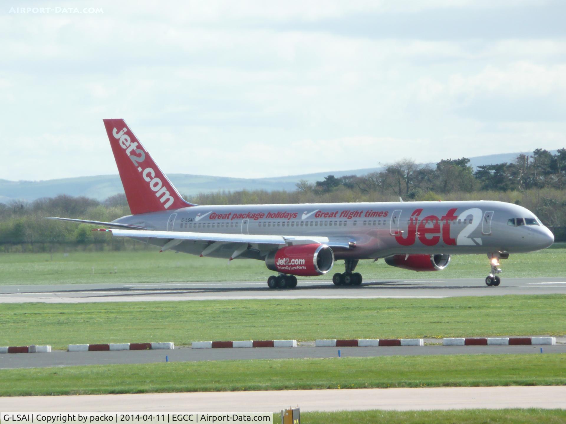 G-LSAI, 1987 Boeing 757-21B C/N 24016, just landed on 23R