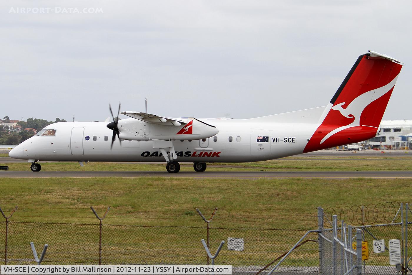 VH-SCE, 2004 De Havilland Canada DHC-8-315Q Dash 8 C/N 602, taxiing to 34R