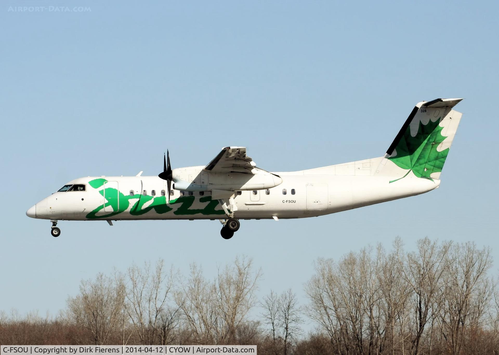 C-FSOU, 1992 De Havilland Canada DHC-8-311 Dash 8 C/N 342, Arriving from Montreal.