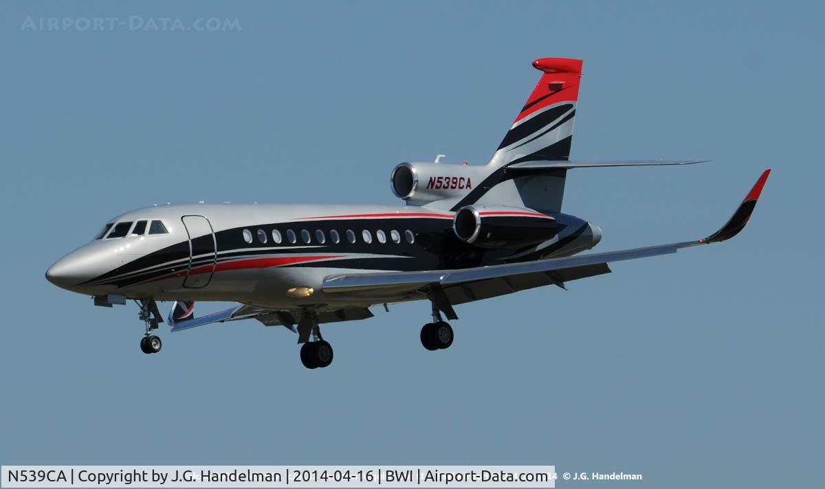 N539CA, 2007 Dassault Falcon 900EX C/N 181, On approach to 33L