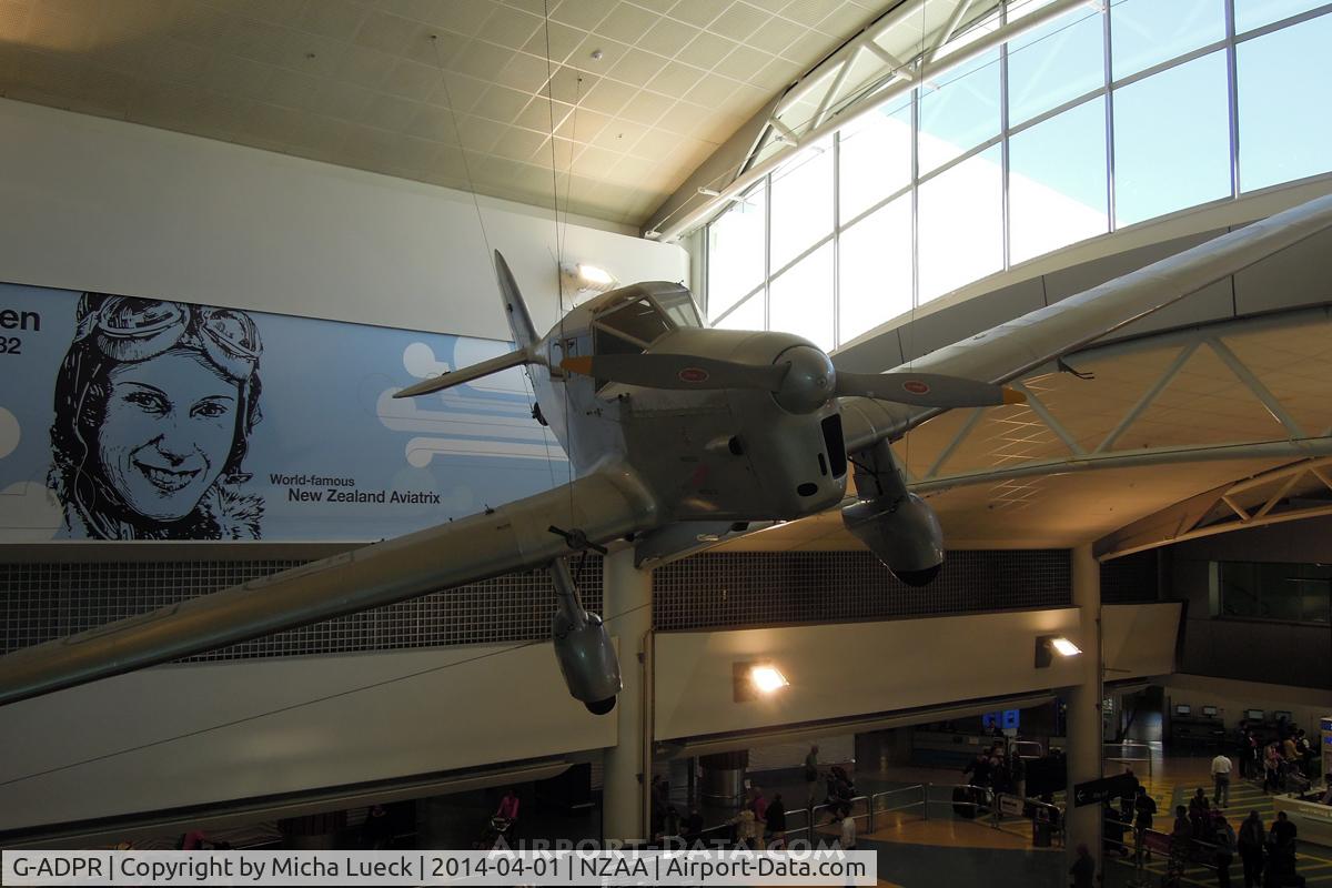 G-ADPR, 1935 Percival D-3 Gull Six (P-3) C/N D55, In the new location above the arrivals hall