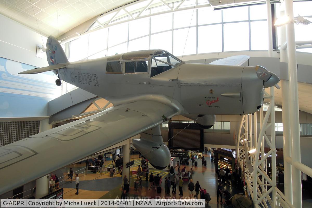 G-ADPR, 1935 Percival D-3 Gull Six (P-3) C/N D55, In the new location above the arrivals hall