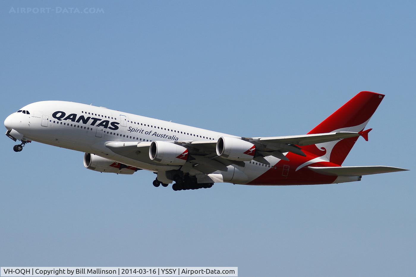 VH-OQH, 2009 Airbus A380-842 C/N 050, up and away from 34L